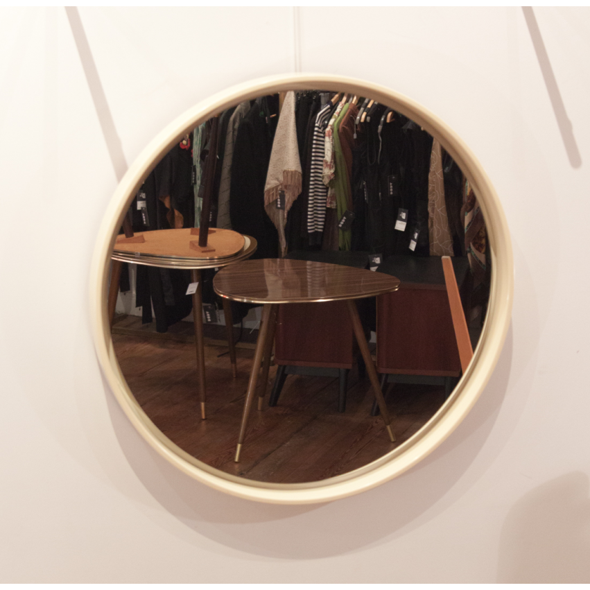 Grand miroir rond et vintage