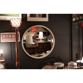 Grand miroir rond et vintage