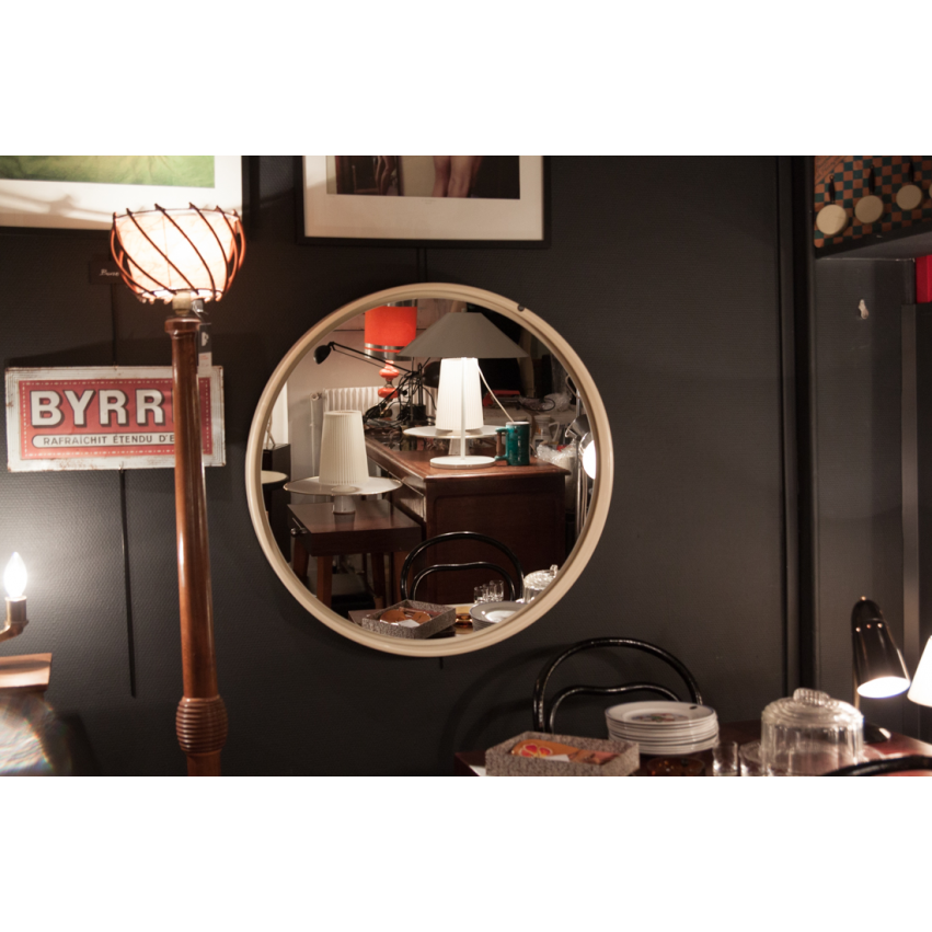 Grand miroir rond et vintage