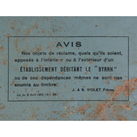 Plaque publicitaire ancienne Byrrh