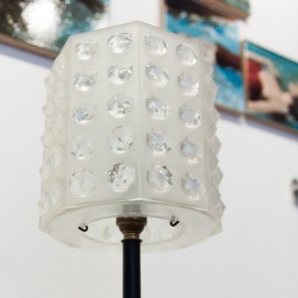 Lampadaire vintage en fer et laiton