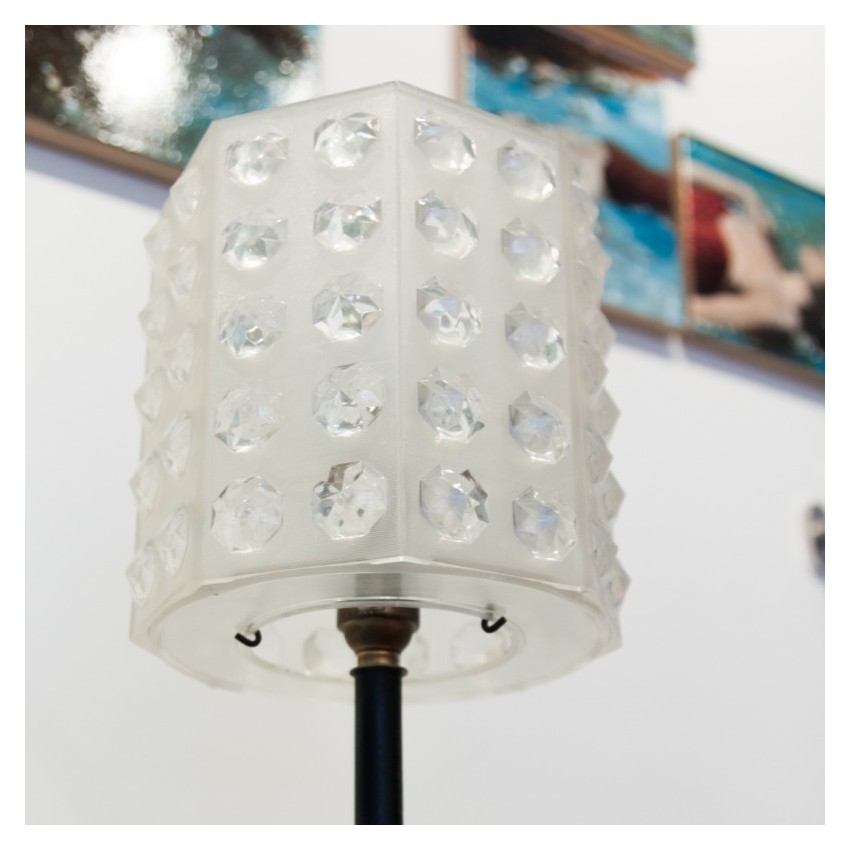 Lampadaire vintage en fer et laiton