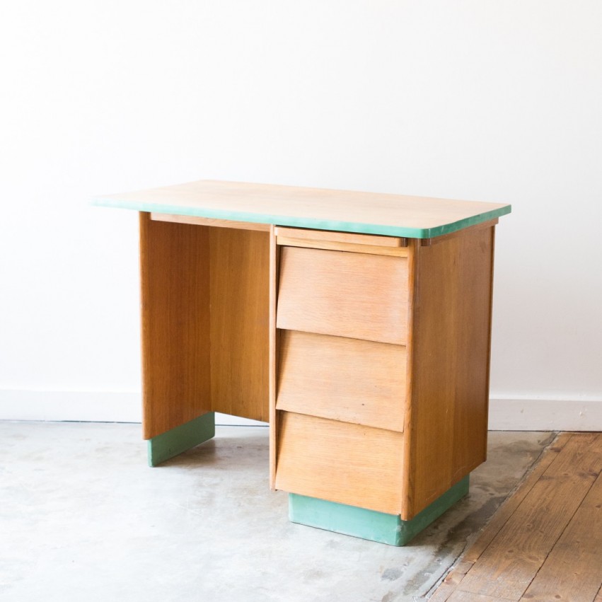 Bureau en bois des années 1950 - E. Tissot