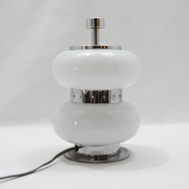 Lampe mobile vintage en métal et verre