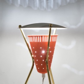 Lampe tripode en tôle laquée des années 1950