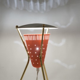 Lampe tripode en tôle laquée des années 1950