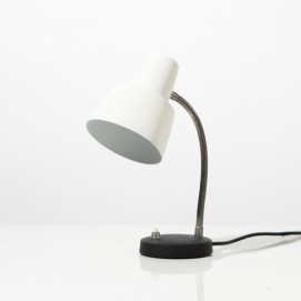 Lampe de chevet à spot des années 1960 en métal noir et blanc