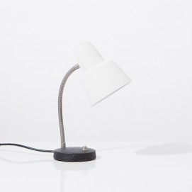 Lampe de chevet à spot des années 1960 en métal noir et blanc