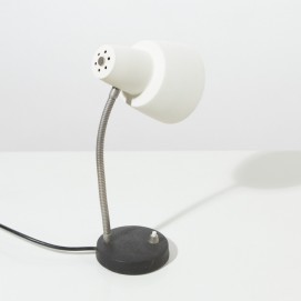 Lampe de chevet à spot des années 1960 en métal noir et blanc