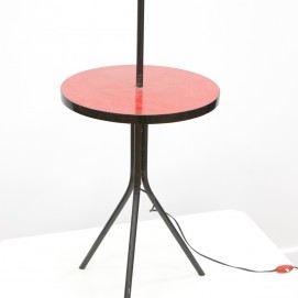 Lampadaire-tablette tripode en Formica