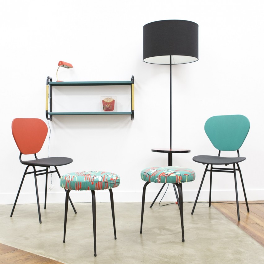 Ensemble mobilier en tube Lévitan des années 1950