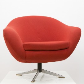 Fauteuil coquille pivotant rouge