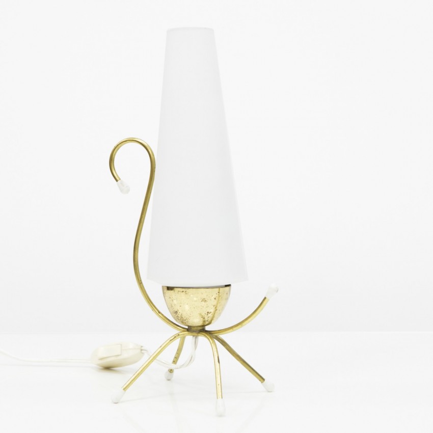 Lampe d'appoint en laiton et verre