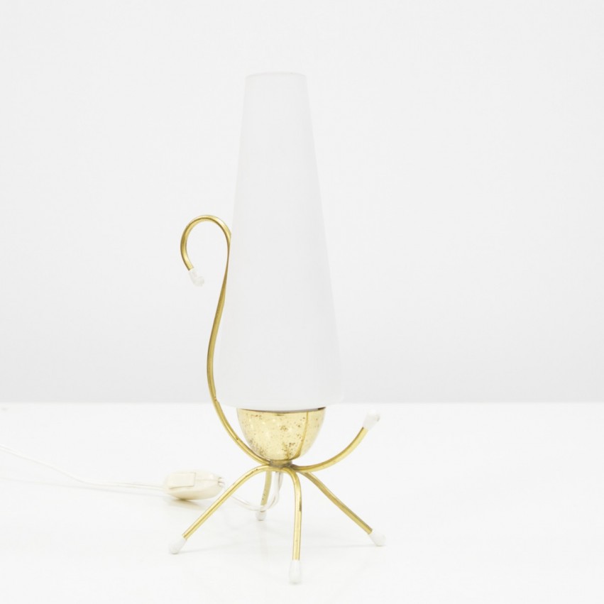 Lampe d'appoint en laiton et verre