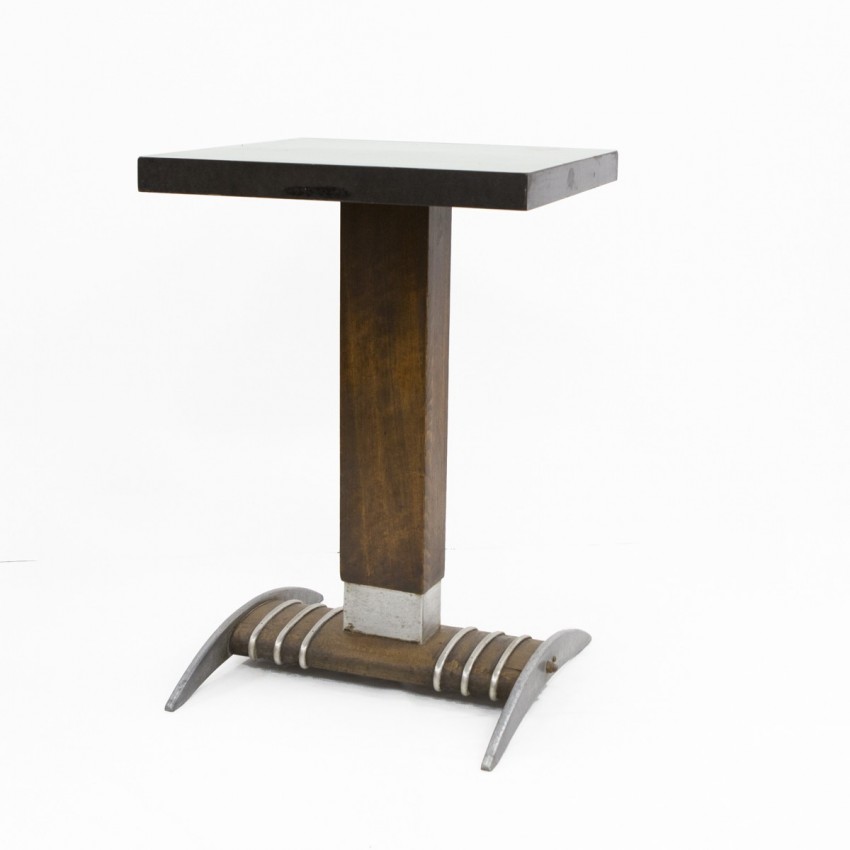 Table de bistrot Formica bois et métal