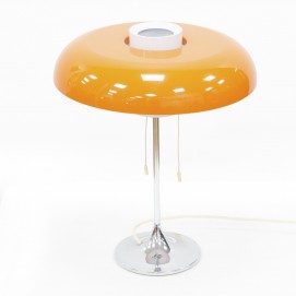 Lampe de bureau champignon orange Arlus 1213 à double éclairage