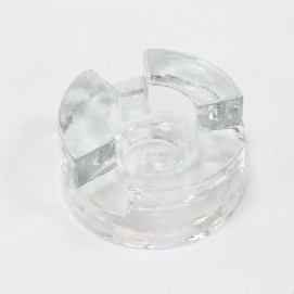 Cendrier rond en verre vintage