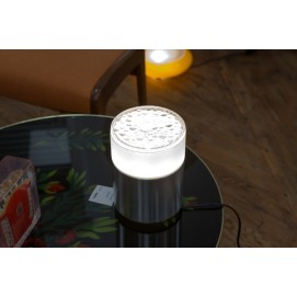 Luminaire cylindrique en inox et verre - Staff