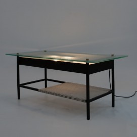 Table basse lumineuse de Robert Mathieu, années 1950