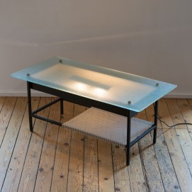 Table basse lumineuse de Robert Mathieu, années 1950