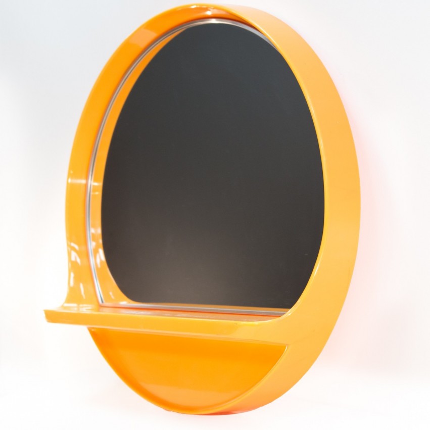 Miroir Salc orange avec tablette