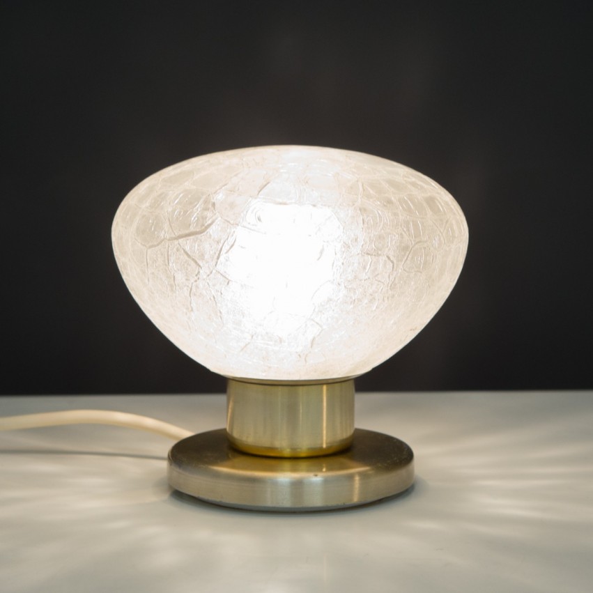 Lampe d'appoint en verre et laiton éditée par Doria