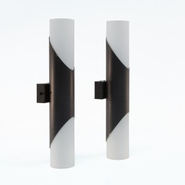 Appliques cylindriques en verre et laiton éditées par Neuhaus Licht