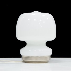 Lampe d'appoint italienne en verre opale des années 1960