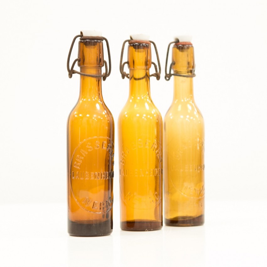 Caisse de bouteilles de bière de la brasserie Laubenheimer à Nérac