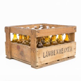 Caisse de bouteilles de bière de la brasserie Laubenheimer à Nérac