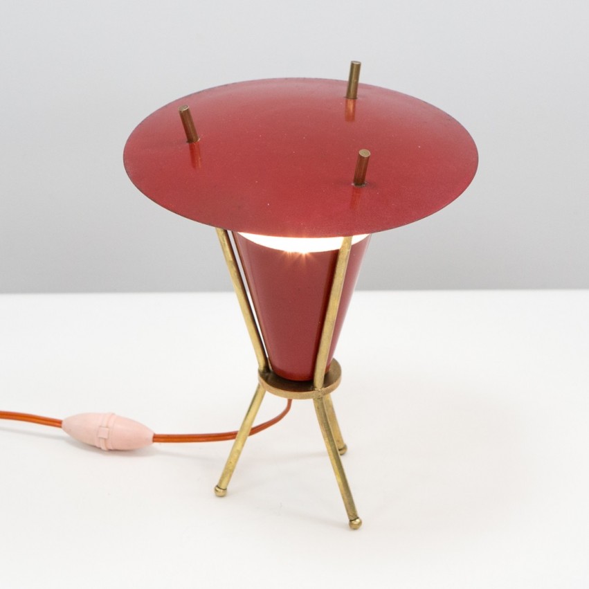 Lampe tripode des années 1950 à double réflecteur