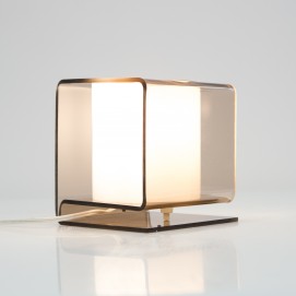 Lampe cubique en Plexiglas fumé