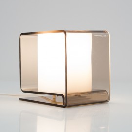 Lampe cubique en Plexiglas fumé