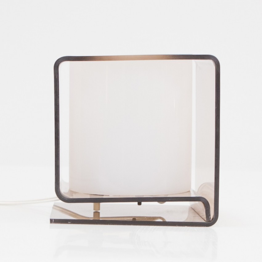 Lampe cubique en Plexiglas fumé