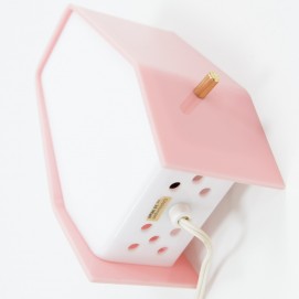 Lampe d'appoint en Plexiglas rose et blanc