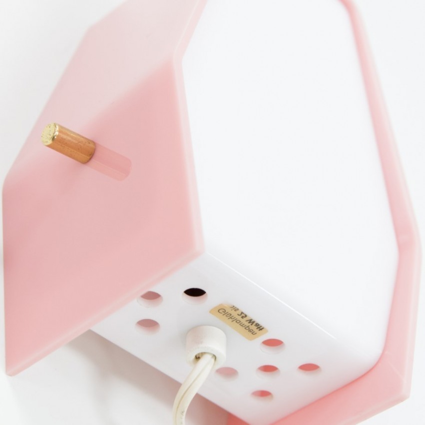 Lampe d'appoint en Plexiglas rose et blanc