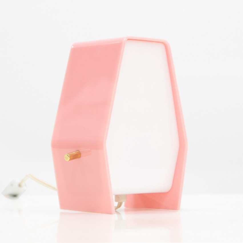 Lampe close d'appoint en Plexiglas rose et blanc