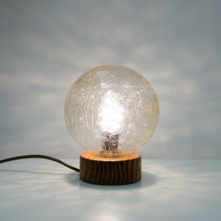 Lampe bois et verre sphérique Wortmann & Filz 7822