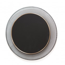 Miroir rond en métal ajouré des années 50