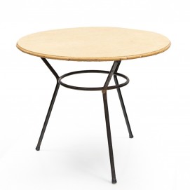 Table basse tripode au plateau rond