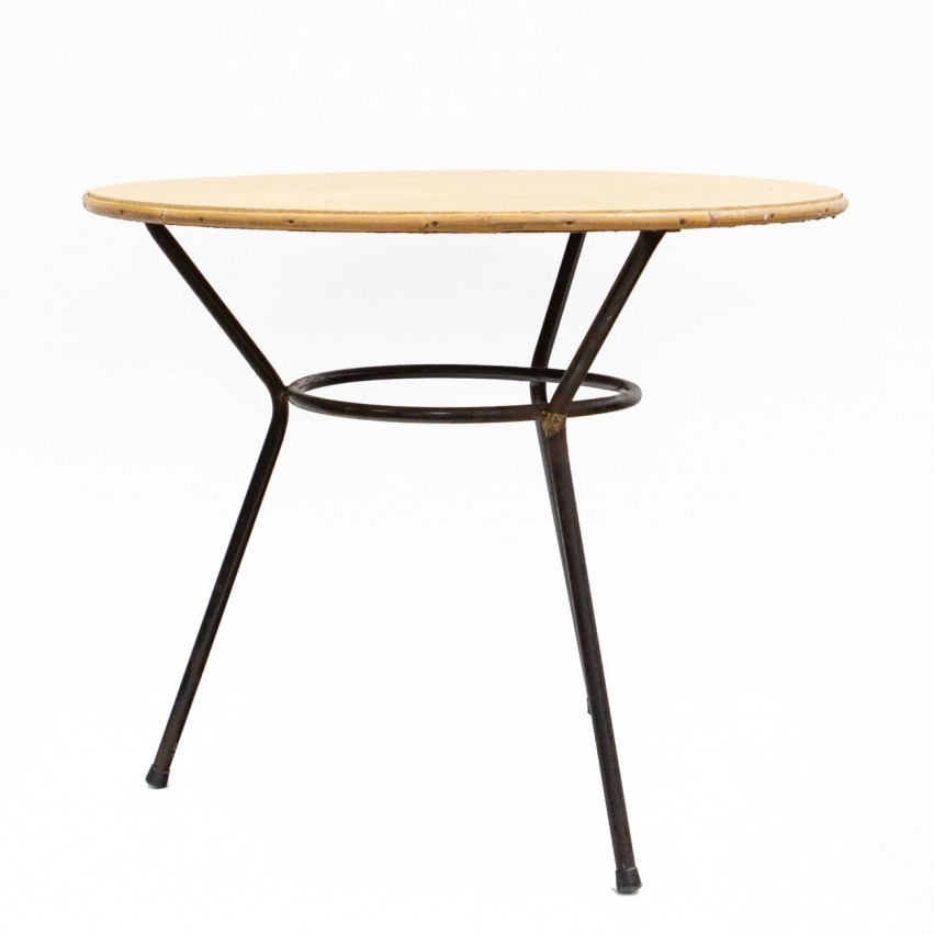 Table basse tripode au plateau rond