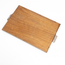 Plateau rectangulaire en bois et métal