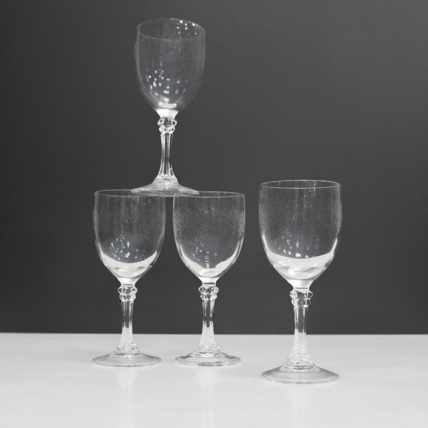 Verres à vin Art déco en cristal