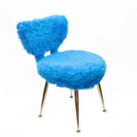 Chaise moumoute Pelfran bleue