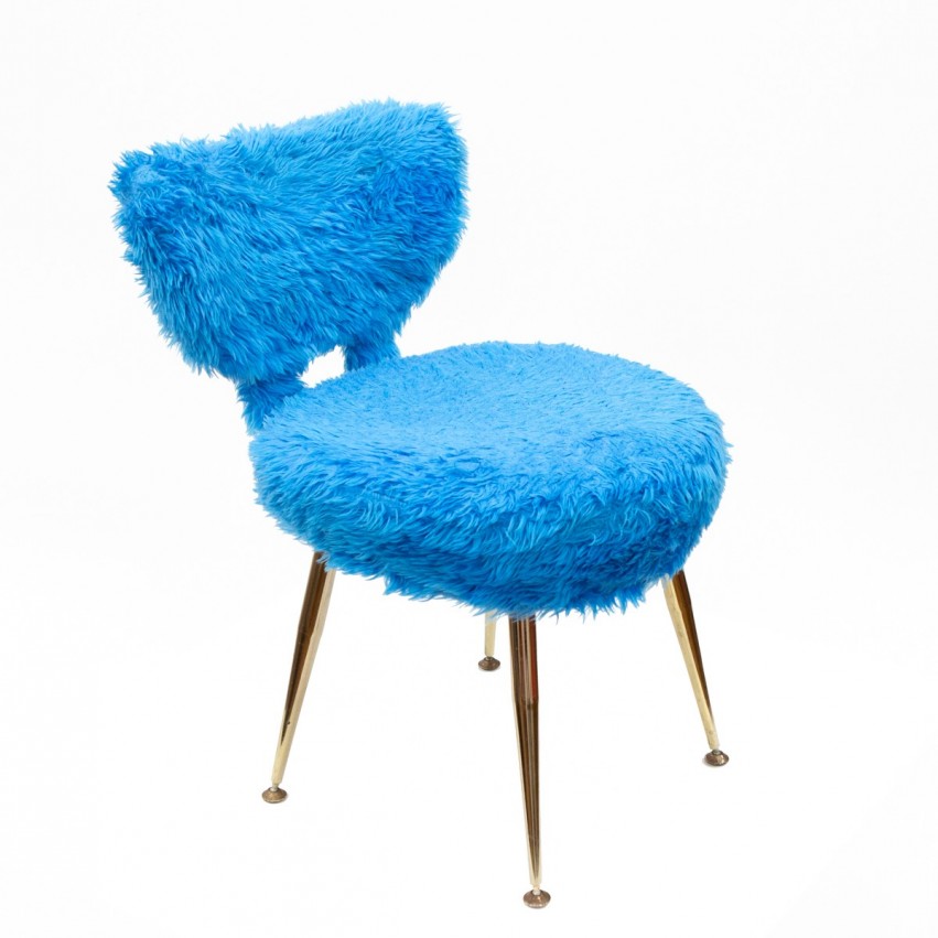 Chaise moumoute Pelfran bleue