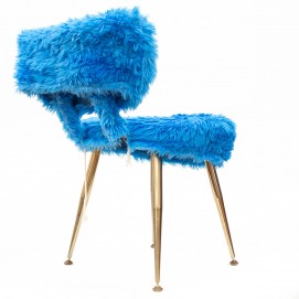 Chaise moumoute Pelfran bleue