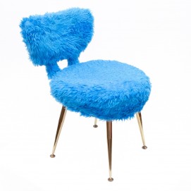Chaise moumoute Pelfran bleue