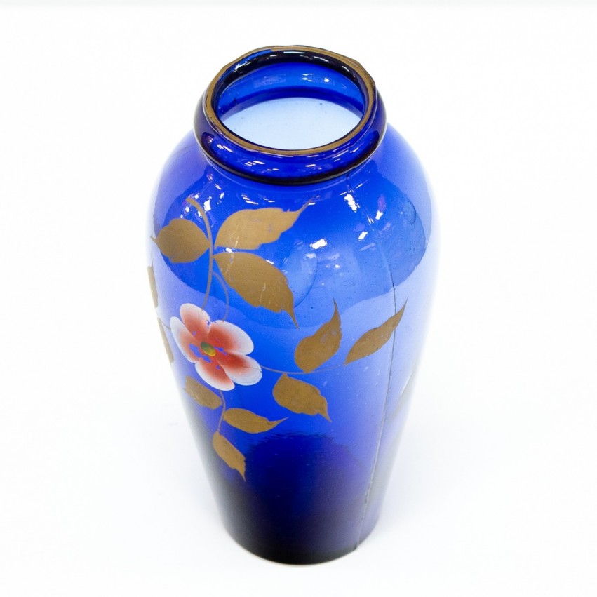 Vase en verre bleu - Art déco