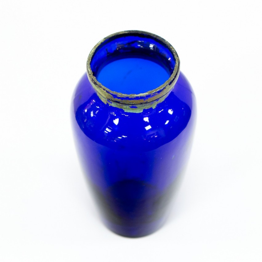 Vase des années 1930 en verre bleu