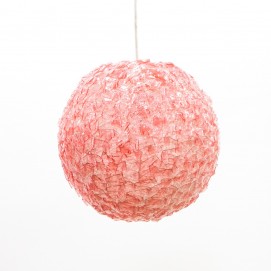 Suspension sphérique rose en plastique des années 1960